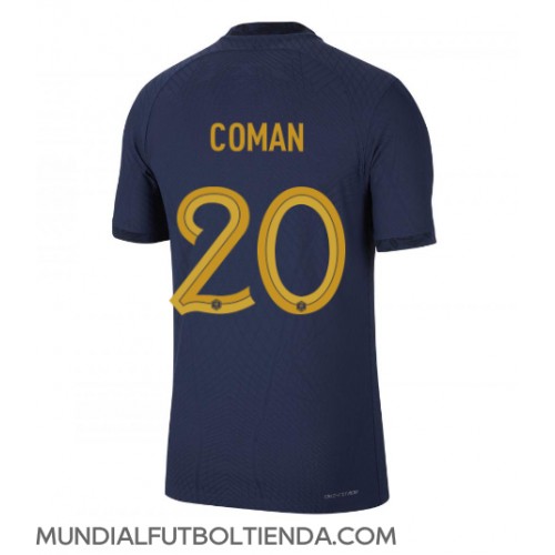 Camiseta Francia Kingsley Coman #20 Primera Equipación Replica Mundial 2022 mangas cortas